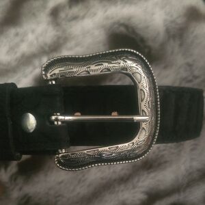 Stylish Black Kids Belt with Silver Buckle